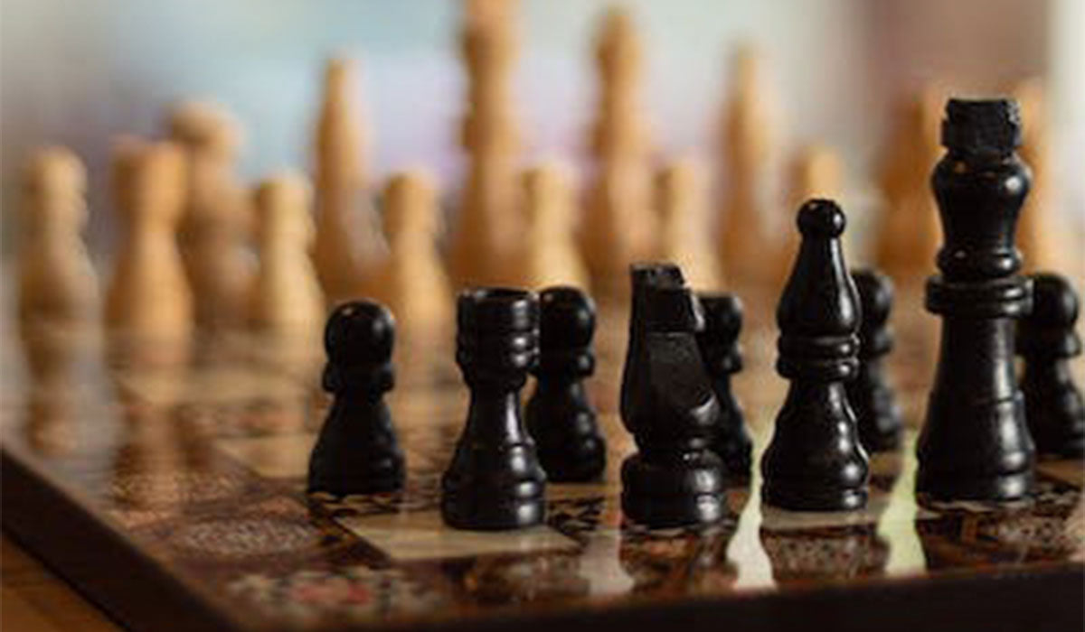 Acacia German Chess Pieces on a Mahogany Board in York